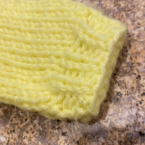 Handmade Knit Baby Yellow Sweater - Picture 4 of 17